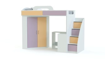 Кровать-чердак со шкафом и столом Фимо 2 BMS со шкафом