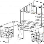 Чертеж Компьютерный угловой стол Сансар BMS