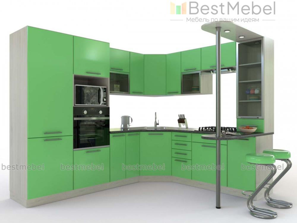 Кухня со стойкой Лина 2 BMS - Фото