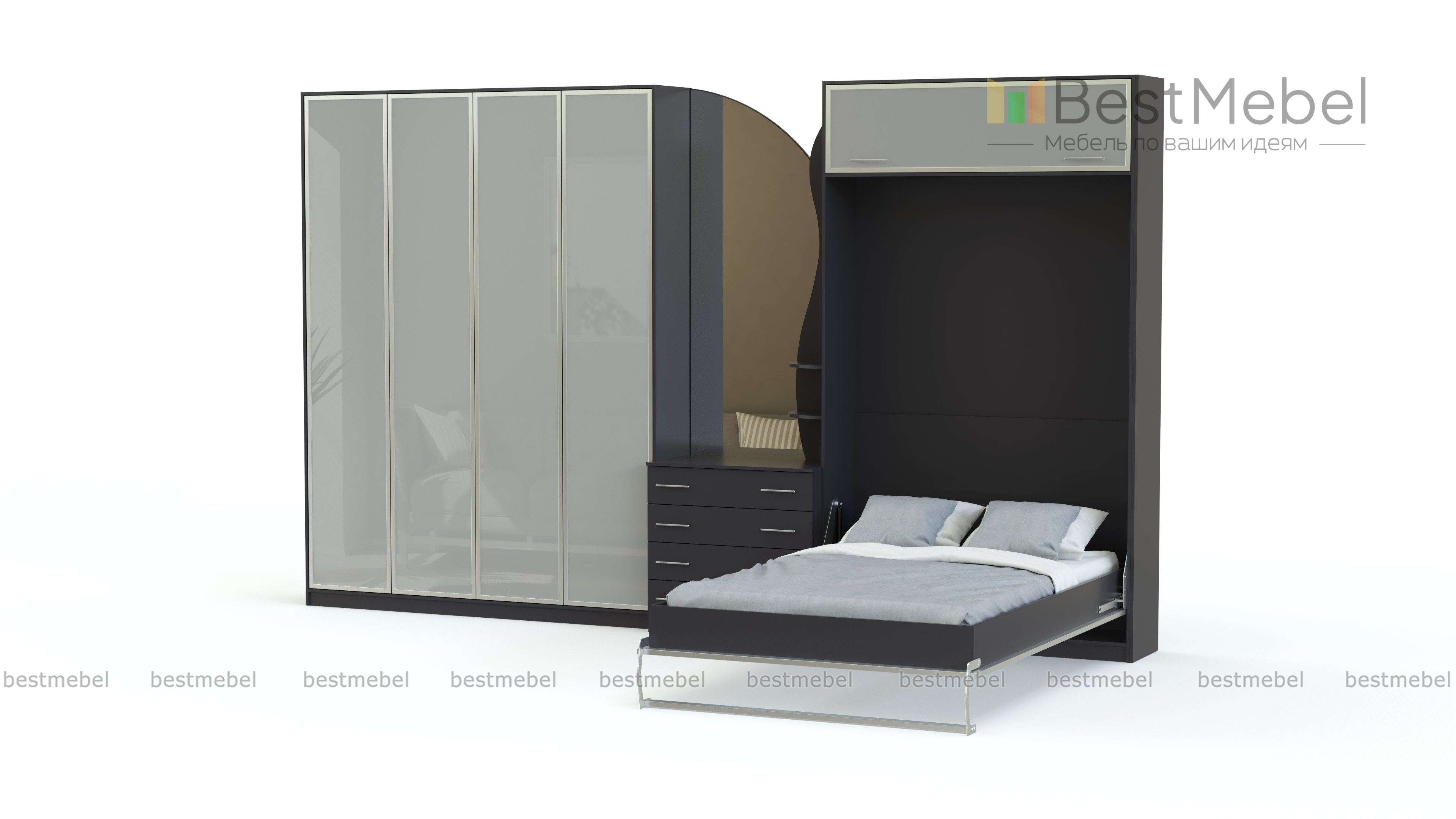 Шкаф-кровать трансформер Фиона 35 BMS