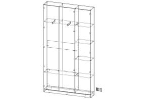 Шкаф распашной Интарс 3  (1400х2600х300)
