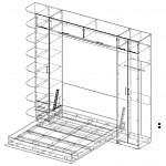 Чертеж Шкаф-кровать трансформер Ширли BMS