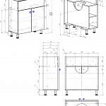 Чертеж Тумба в ванную комнату Стелл 14 BMS