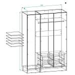Шкаф распашной Остин Лайт 34 BMS(Белье - Платье (станд. 3))