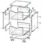 Чертеж Прикроватная тумба Максимус BMS